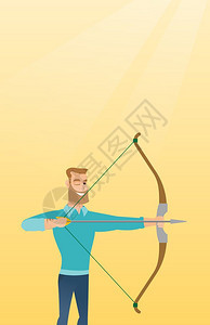 年轻的弓箭手训练背景图片