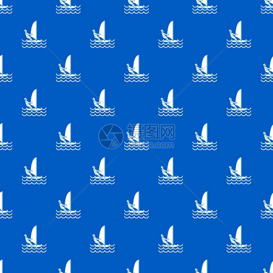 水上运动划船游泳帆船矢量蓝色背景图片