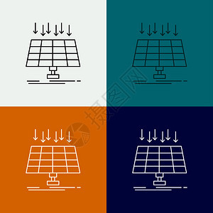 太阳能板应程序的线条样矢量图图片