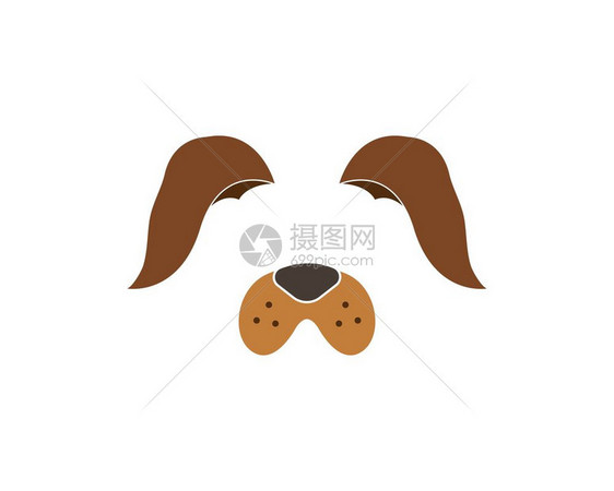狗脸元素集成矢量图解动物个耳朵和鼻子图象过滤效果用于自拍照片装饰图片