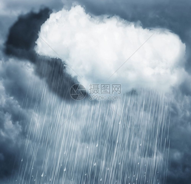 阴云与影灰色背景下着雨图片