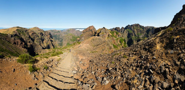 高山的徒步旅行脚踏马吉拉山地风景图片