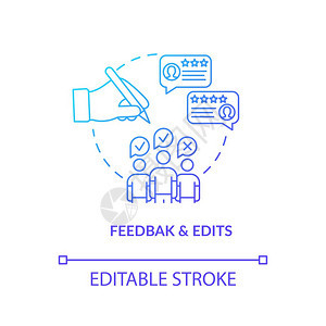客户评论和编辑想法细线插图客户调查需要修改矢量孤立大纲rgb彩色图画图片