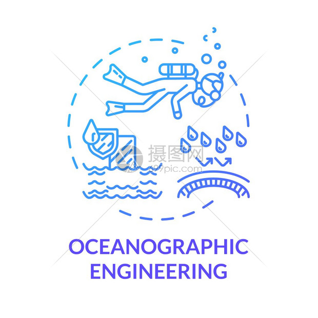 探索水下生态系统海洋物学图标图片