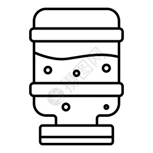 图标用于在白色背景上孤立的网络设计矿泉水冷却器图标大纲样式插画