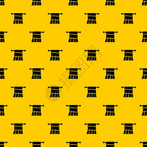 重复黄色挂在架上的毛巾矢量图图片