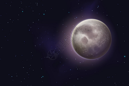 月亮背景现实的夜星空包括蜡月新的球周期星体学阶段宇宙星系天文学矢量图解月球背景现实的夜星空新月球周期星体学阶段图片