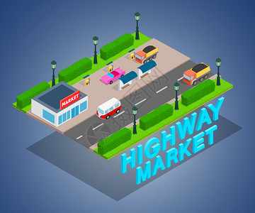 互联网礼品卡和明信片高速公路市场概念横幅图片