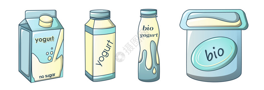 酸奶打开yogurt图标集用于网络设计的酸gurt矢量图标卡通集酸gurt图标
