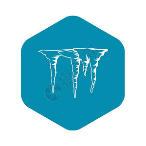 自然特写雪白色背景上隔离的简单样式冰柱图标简单样式插画