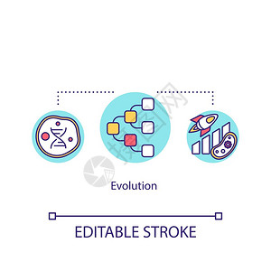 活生物体适应基因和遗传特征生物过程概念细线图解矢量孤立的大纲rgb彩色图画可编辑的中风图片