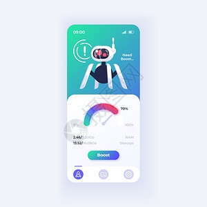 智能手机界面矢量模板移动应用程序页面光主题设计布局速度提高屏幕用于应程序的平面ui设备存储更清洁的电话显示图片