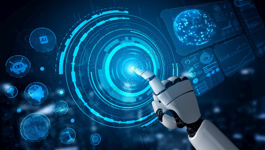 3d提供人工智能对机器人和的开发进行研究以促人们的未来生活数字据挖掘和计算机大脑的器学习技术设计图片
