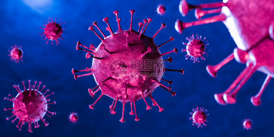 3d血液样本背景中显微镜下的冠状共存在19冠状共存在19对大流行健康造成危害冠状细胞由3d介质生成图片