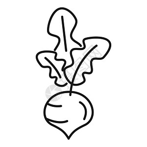 大纲甜矢量图标用于孤立白色背景的网络设计花园甜菜图标大纲样式插画