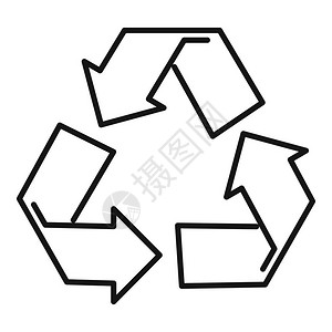 四循环可降解回收标志插画