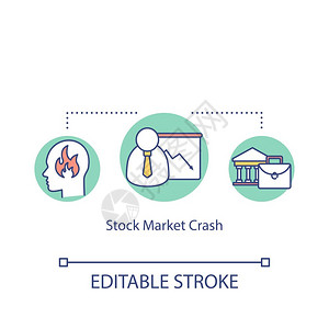 经济泡沫金融危机设想的细线插图资产汇率和价格下跌病媒孤立的大纲rgb彩色图画图片