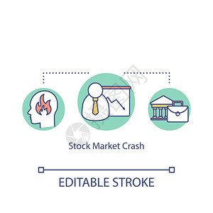 经济泡沫金融危机设想的细线插图资产汇率和价格下跌病媒孤立的大纲rgb彩色图画图片