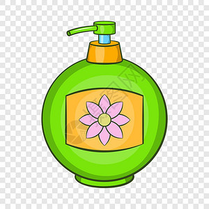 任何网络设计背景上卡通风格的绿色塑料液肥皂图象瓶绿色塑料液肥皂图象图片