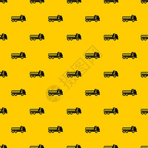黄色背景卡车模式无缝矢量图图片