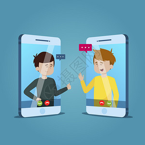 与人们交谈的视频电话概念图片素材