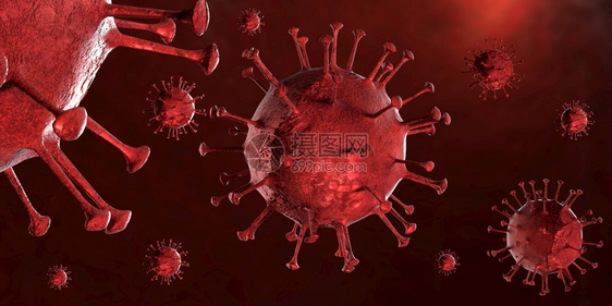 3d血液样本背景中显微镜下的冠状共存在19冠状共存在19对大流行健康造成危害冠状细胞由3d介质生成图片