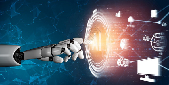 3d使未来机器人技术开发工智能和机器学习概念成为未来机器人技术开发3d为人类未来生命进行全球机器人生物科学研究商业高清图片素材