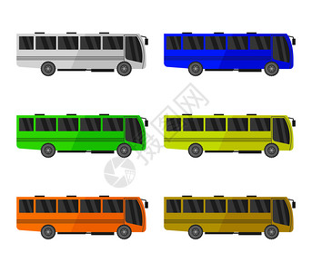 长途公共汽车总线对比设计矢量图图片