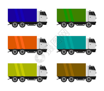 运输货汽车对比设计矢量图图片