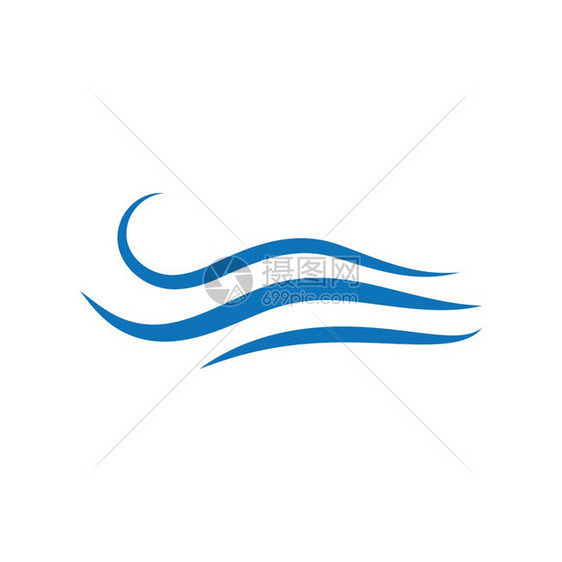 自然水流浪标志设计矢量图片