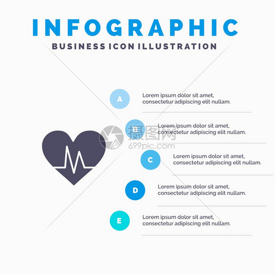 ecg心脏跳脉冲信息图演示模板图片