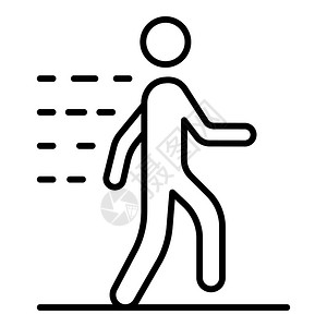 四个走在前面男行人走图标用于网络设计的行人向量大纲图标孤立在白色