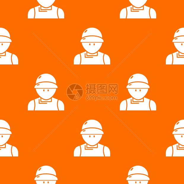 橙色水管工男子设计模式矢量图图片