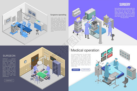 外科医生操作横幅套装外科医生操作一组等量外科医生操作矢量横幅用于网络设计外科医生操作横幅套装设等量型图片