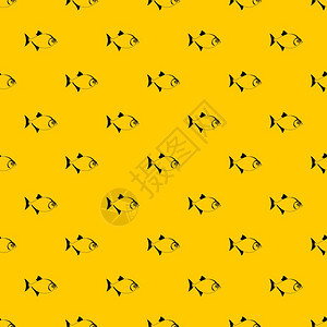 鱼类热带鱼矢量平铺黄色背景图图片