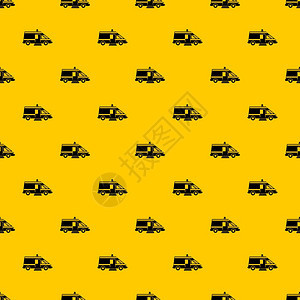 黄色救护车模式重复矢量图图片