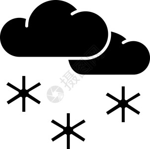 雪梅娘蛋黄酥分散的雪黑格字图标冬季天气预报白色空间上的气象沙发