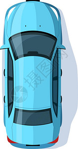 蓝色轿车半平板彩公路旅行的交通图高清图片