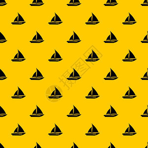 小船帆船轮船快艇游轮黄色平铺矢量背景图图片