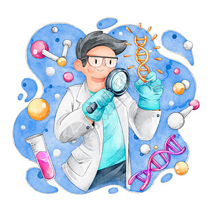 猫 水彩插画-猫 水彩卡通-圣诞节雪花加上双重接触效应再加上冬季雪的