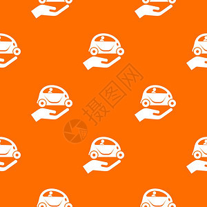 橙色汽车保护模式重复矢量图图片