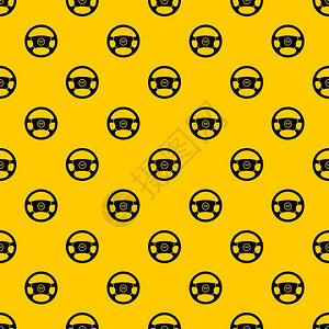 黄色出租车方向盘模式重复矢量图图片