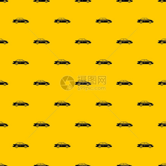 黄色出租车模式重复矢量图图片