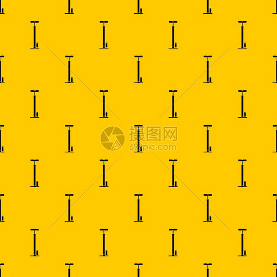 黄色自行车泵模式重复矢量图图片
