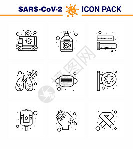 25个图标包括脸人工解剖试管共冠2019NV病媒设计要素图片