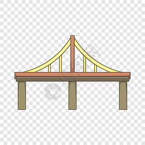 过渡彩条钢桥图标用于网络设计的桥矢量图标漫画插卡通风格插画