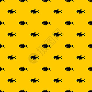 鱼类热带鱼平铺黄色矢量背景图片