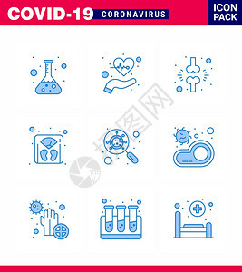 蓝色图标25包如机器比例尺脉冲管理受伤的冠状2019NV病媒设计元件图片