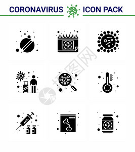 corna2019ncovid19预防图标集传播细菌旅游图片