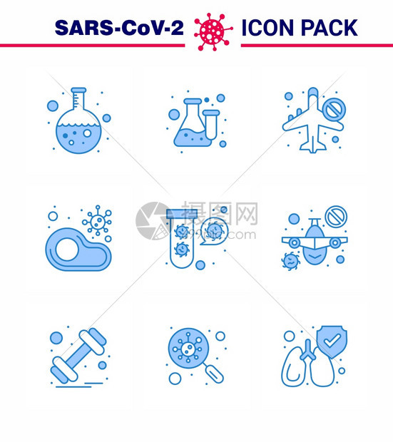 9个蓝冠菌大流行媒说明无食物测试受感染不允许冠菌2019Nov病媒设计要素图片